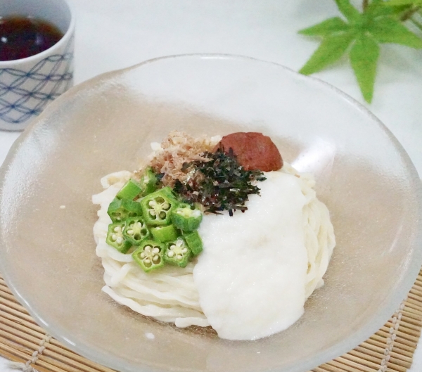 梅オクラとろろうどん